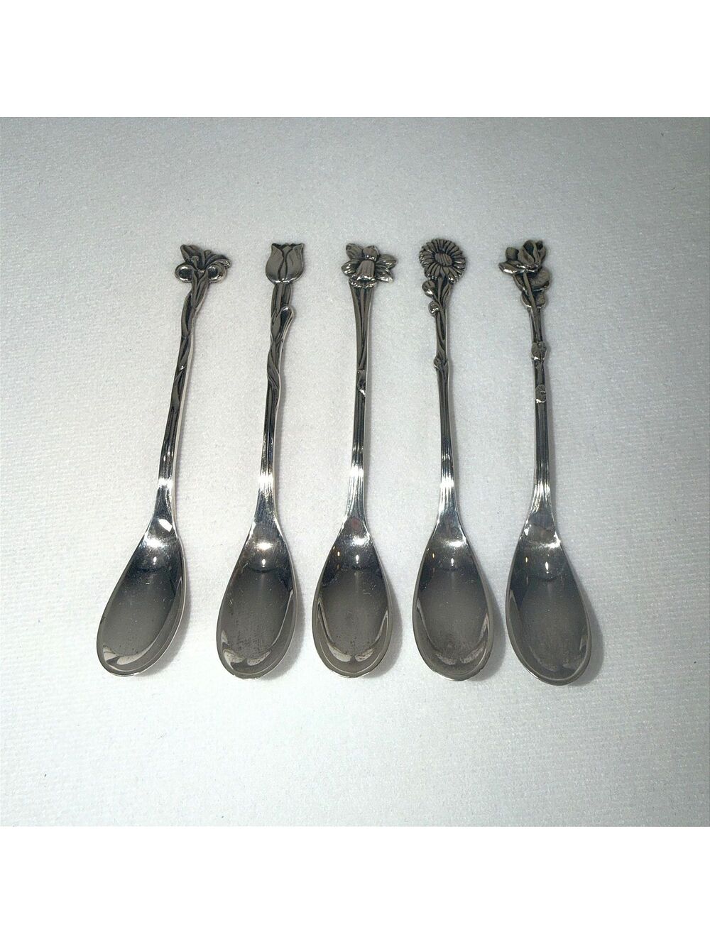 Holland "Floral Kingdom" Silver Demitasse Spoons
